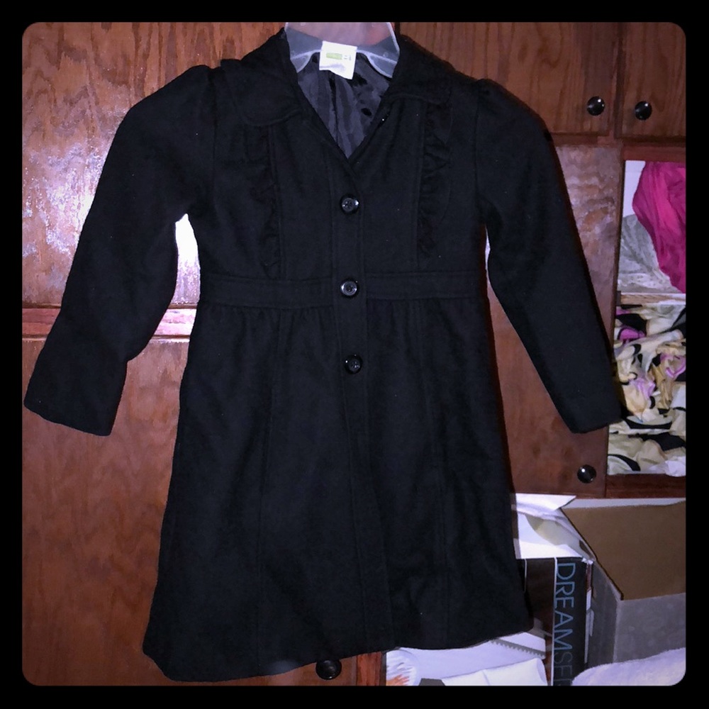 Crazy 8 Girls Small 5-6 Black long wool coat
